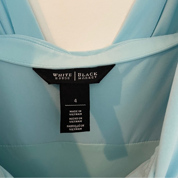 WHBM Genius Chiffon Convertible Caspian Gown SZ 4 Blue Maxi Dress - Picture 8 of 16